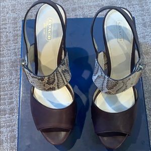 Coach snakeskin platform heels